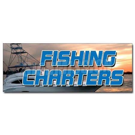 FISHING CHARTERS DECAL Sticker All Half Day Rental Tackle Deep Sea Fish